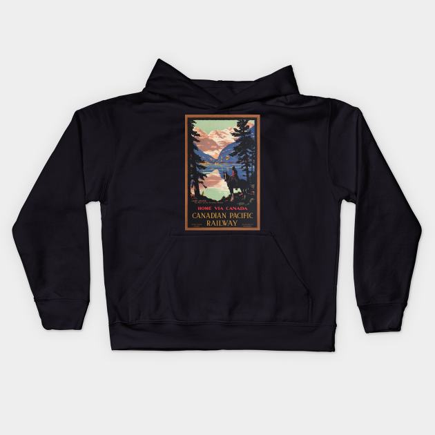 Home Via Canada - Vintage Travel Kids Hoodie by Culturio